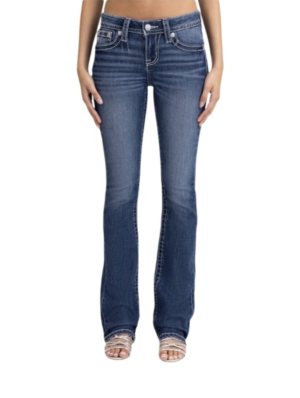 #A118 Y Jeans Los Angeles  Women’s Mid-Rise Bootcut Jeans in Dark Blue